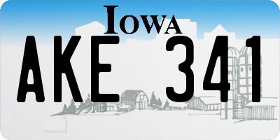 IA license plate AKE341