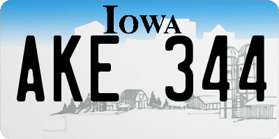 IA license plate AKE344