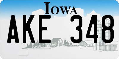 IA license plate AKE348