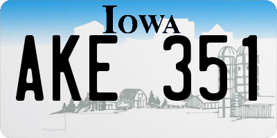 IA license plate AKE351