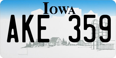 IA license plate AKE359