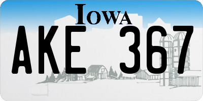 IA license plate AKE367