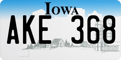 IA license plate AKE368