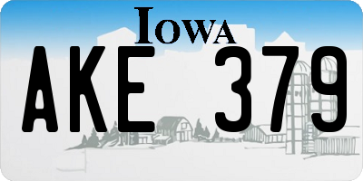 IA license plate AKE379