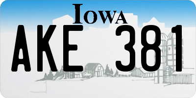 IA license plate AKE381