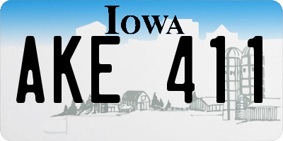 IA license plate AKE411