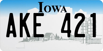 IA license plate AKE421