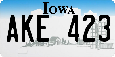 IA license plate AKE423