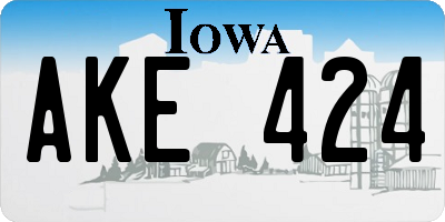 IA license plate AKE424