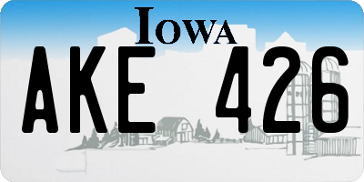 IA license plate AKE426