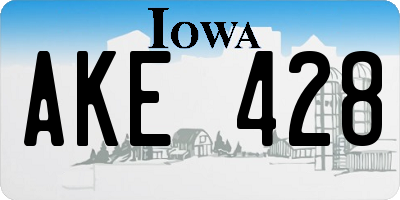 IA license plate AKE428