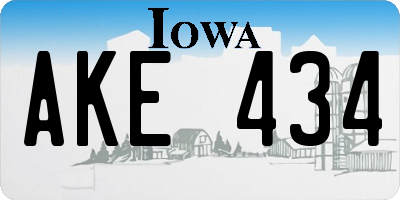 IA license plate AKE434