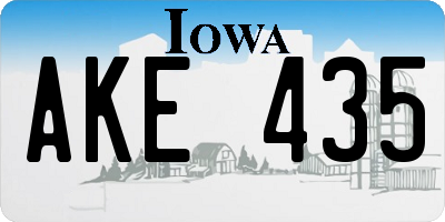 IA license plate AKE435