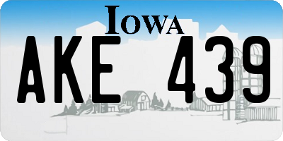 IA license plate AKE439