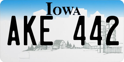 IA license plate AKE442