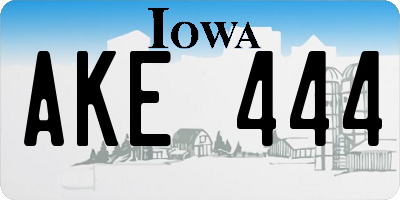 IA license plate AKE444