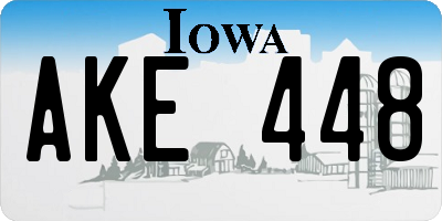 IA license plate AKE448