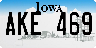 IA license plate AKE469