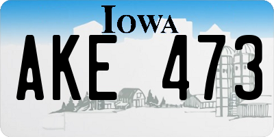 IA license plate AKE473