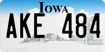 IA license plate AKE484