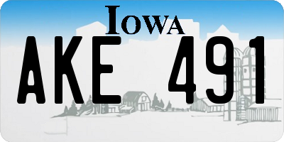 IA license plate AKE491