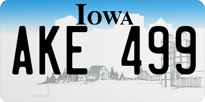 IA license plate AKE499