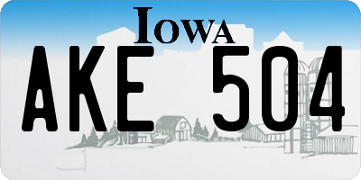 IA license plate AKE504