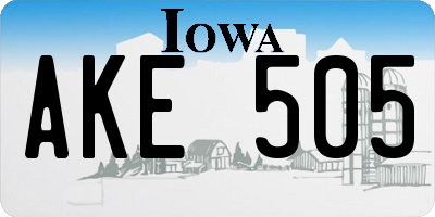 IA license plate AKE505