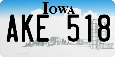 IA license plate AKE518