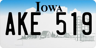 IA license plate AKE519