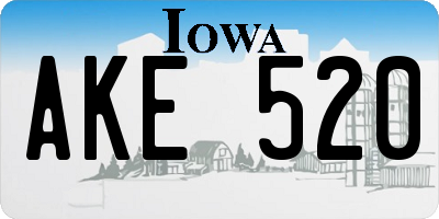 IA license plate AKE520