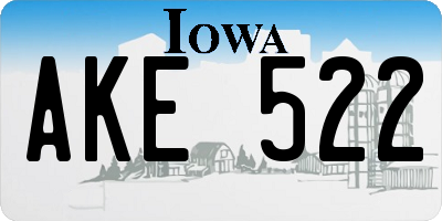 IA license plate AKE522