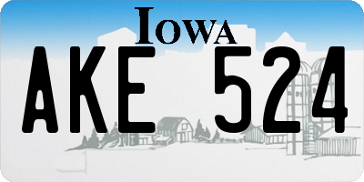 IA license plate AKE524