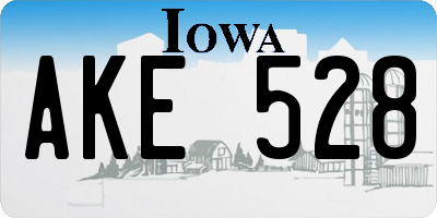 IA license plate AKE528