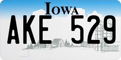 IA license plate AKE529