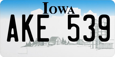 IA license plate AKE539