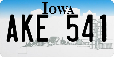 IA license plate AKE541