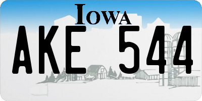 IA license plate AKE544