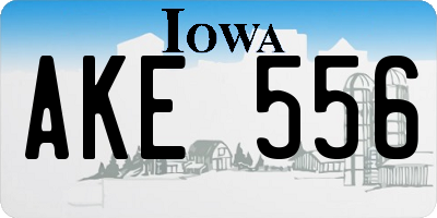 IA license plate AKE556