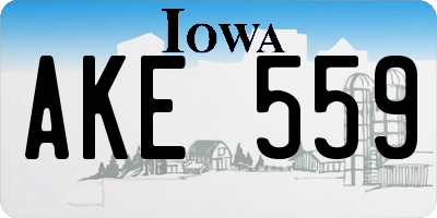 IA license plate AKE559
