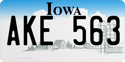 IA license plate AKE563