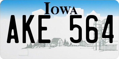 IA license plate AKE564