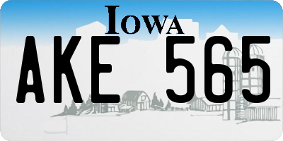 IA license plate AKE565