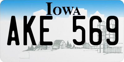 IA license plate AKE569