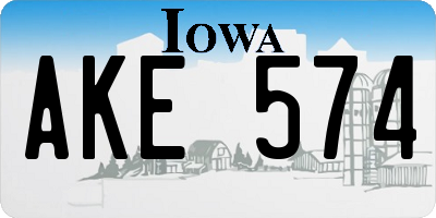 IA license plate AKE574