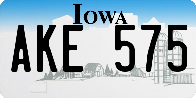 IA license plate AKE575