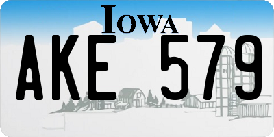 IA license plate AKE579