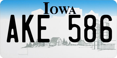 IA license plate AKE586