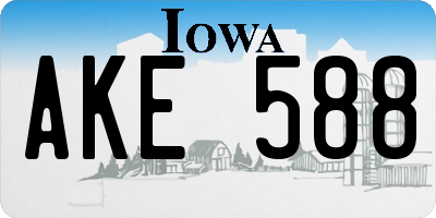 IA license plate AKE588