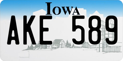 IA license plate AKE589